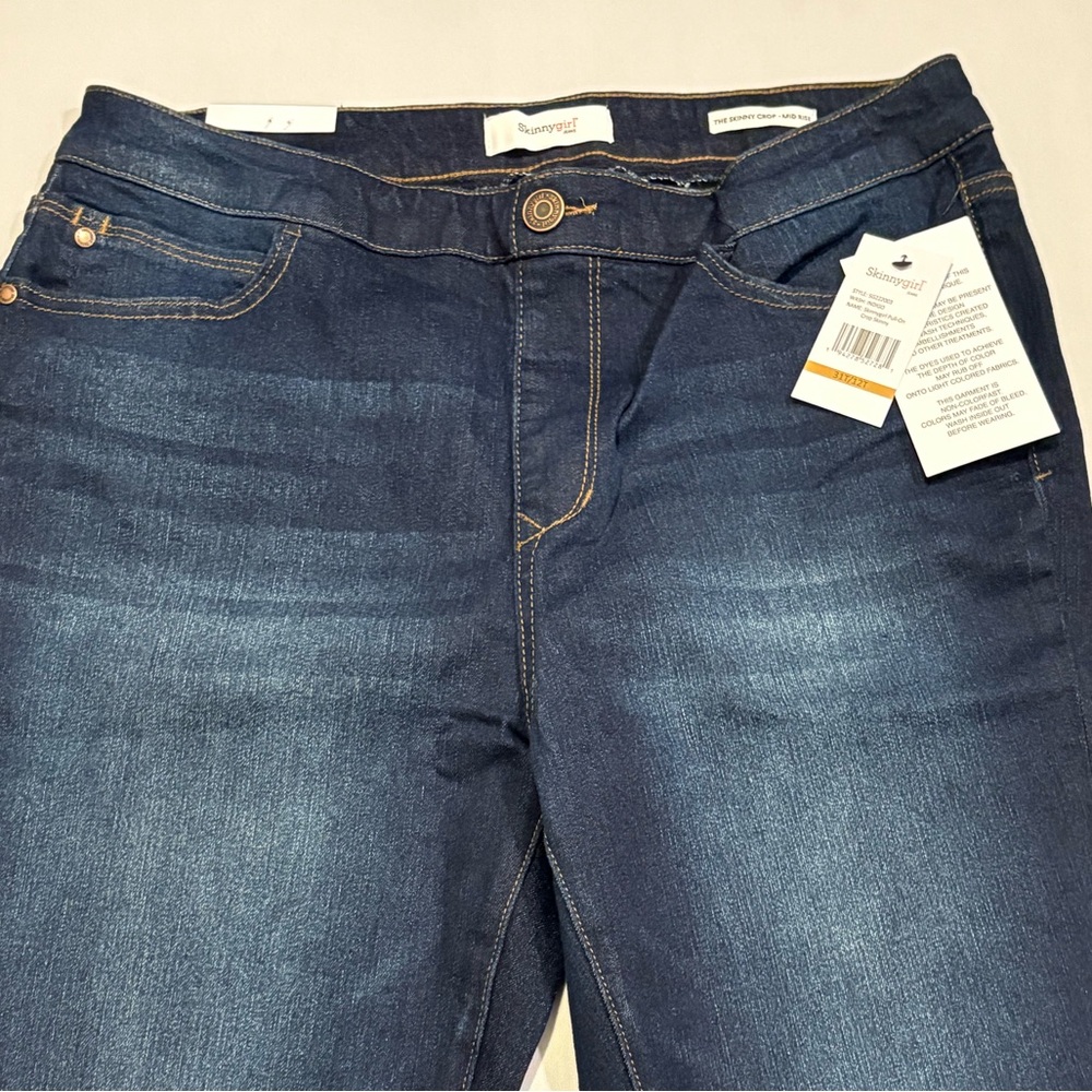 NWT Skinnygirl ‘The Skinny’ Crop Pull-On Mid-Rise Stretch Jeans Size 12T - Picture 3 of 6